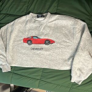 Long sleeve grey Chevy crop top from Aeropostale